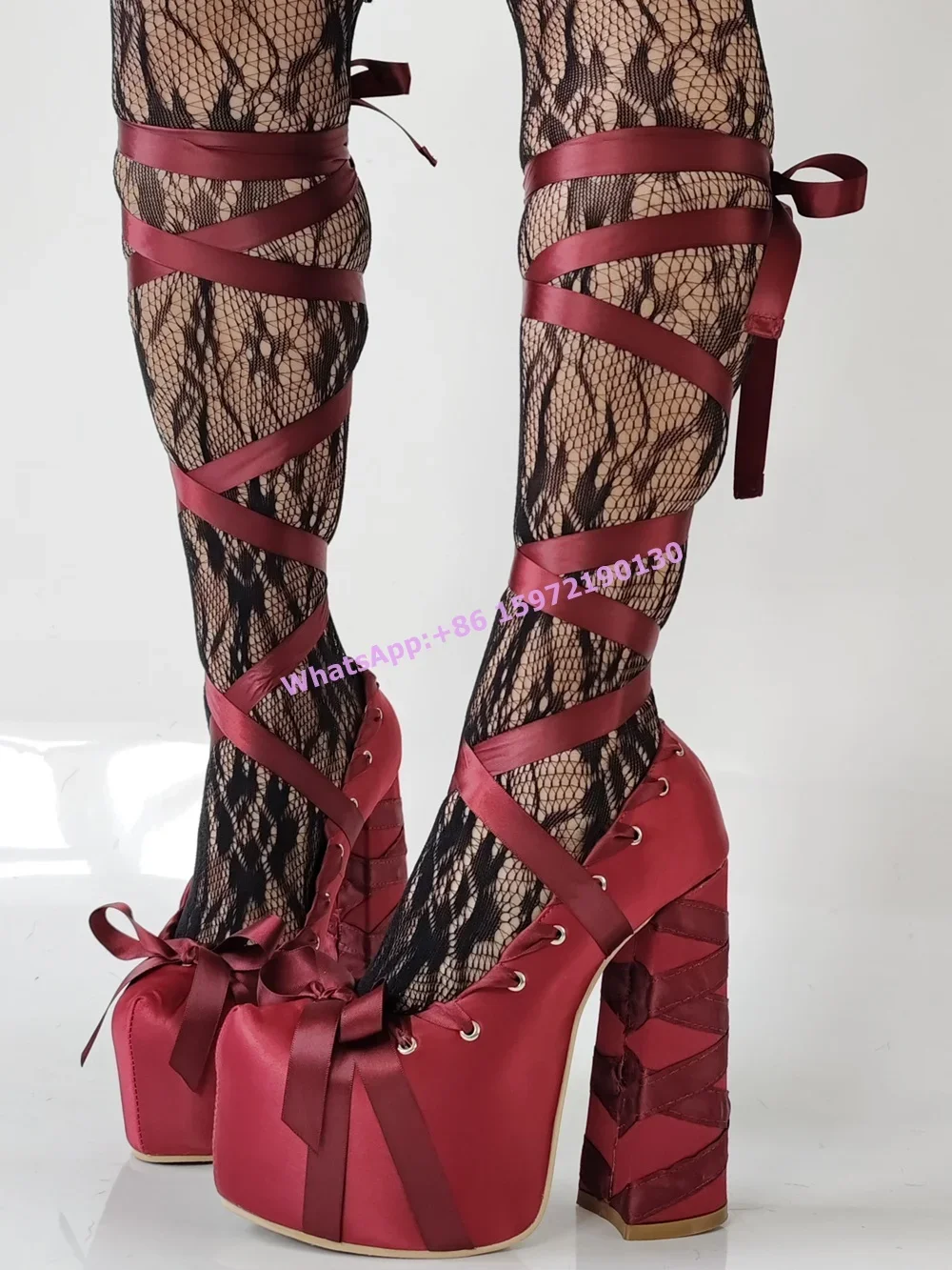Ribbon Tie Heel - Escarpins à plateforme en ruban de