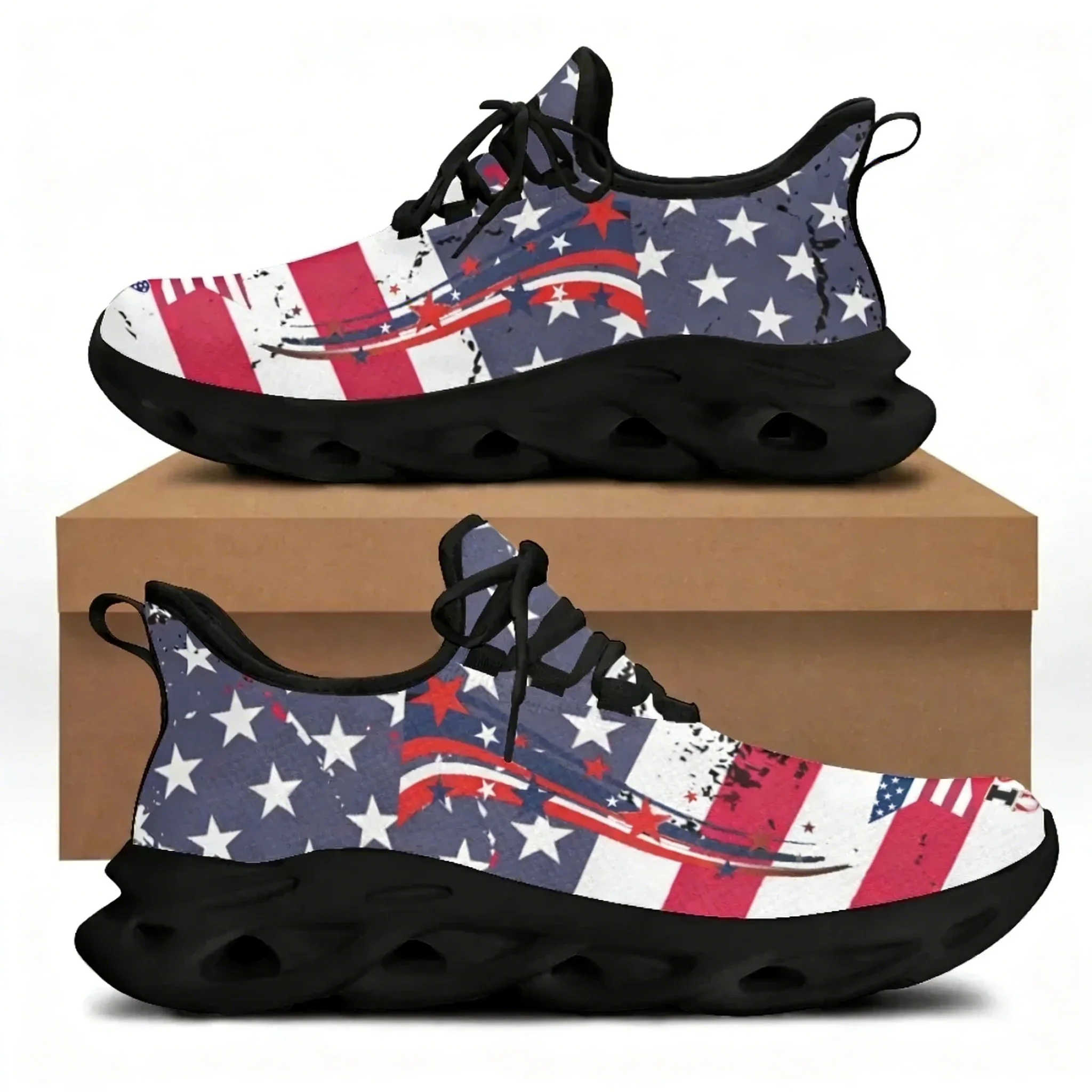 Women'S Shoes Liberty - Chaussures plates imprimées drapeau américain et