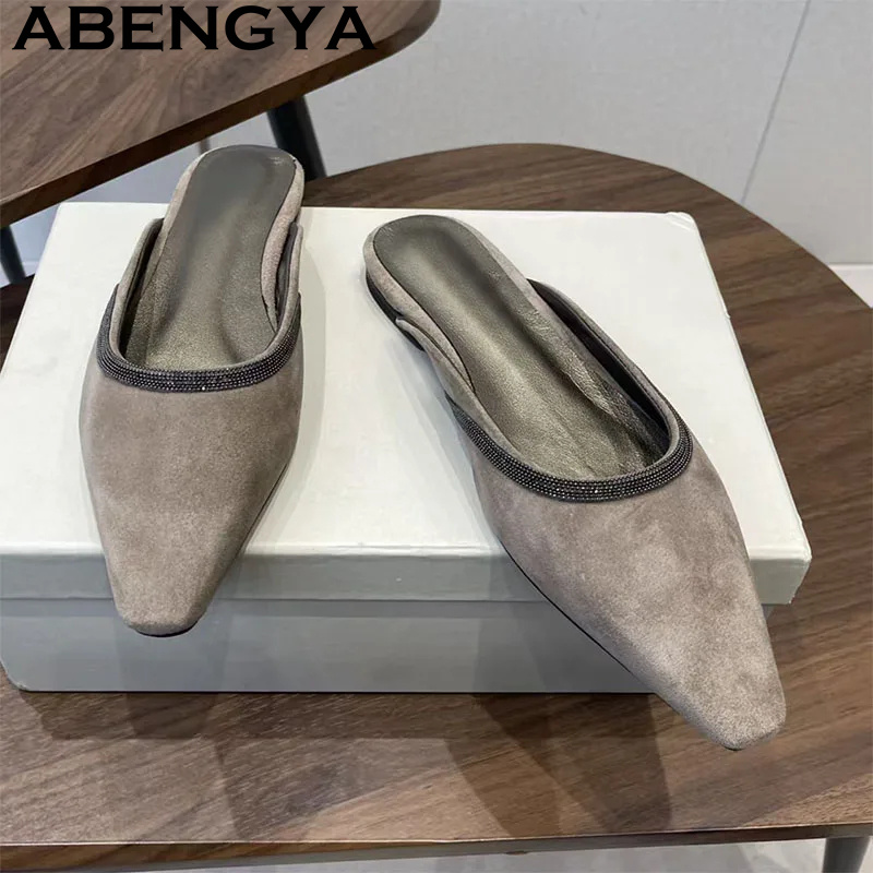 Women Shoes For Walking - Pantoufles plates à bout pointu en