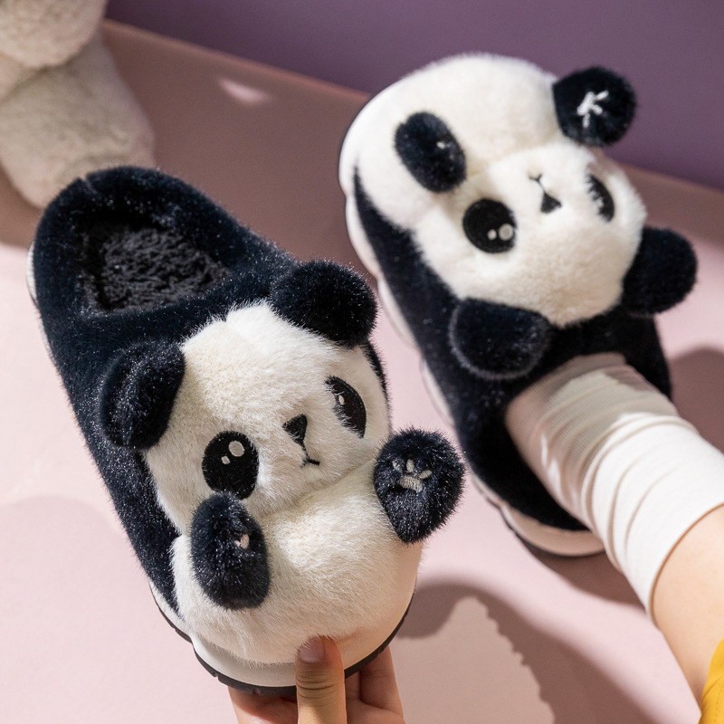 Fluffy Fur Slipper - Nouvelles chaussures panda câlines mocassins d'hiver
