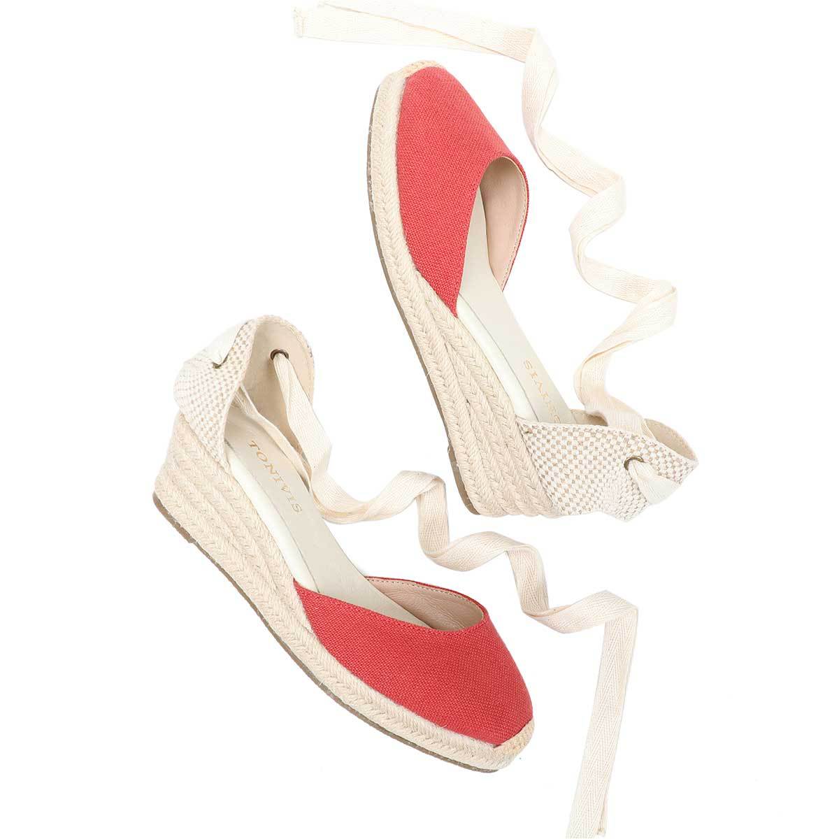Espadrille Wedge Shoes - Espadrilles compensées à lacets pour femmes,