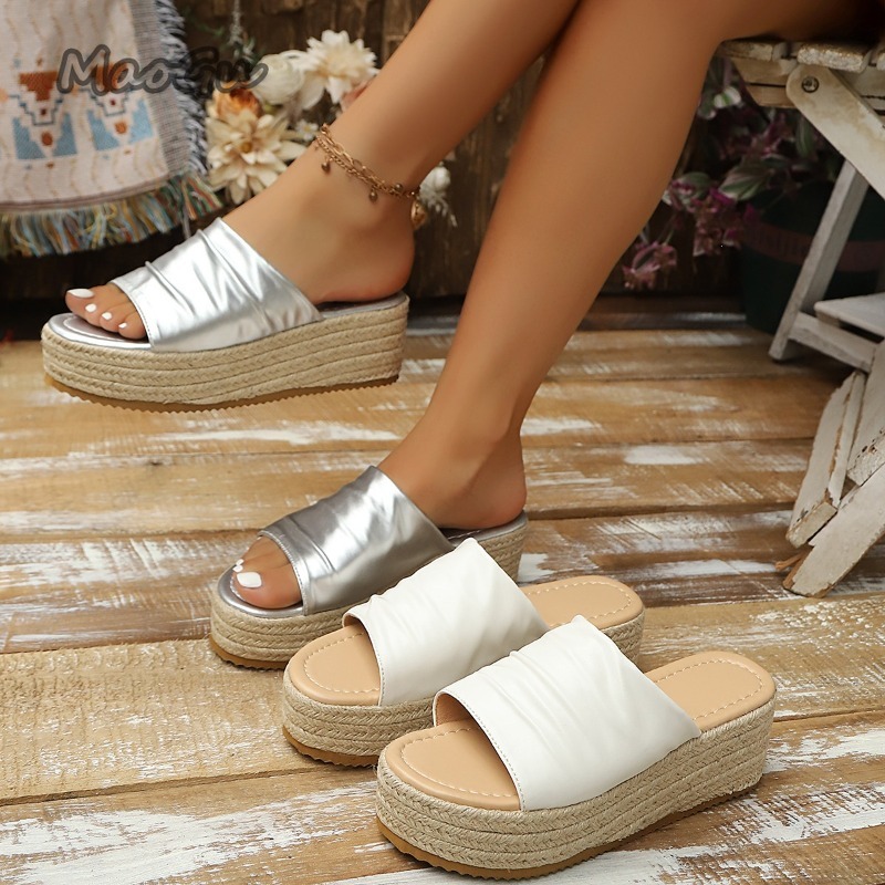 Espadrille Wedge Shoes - Sandales compensées à plateforme pour femmes,