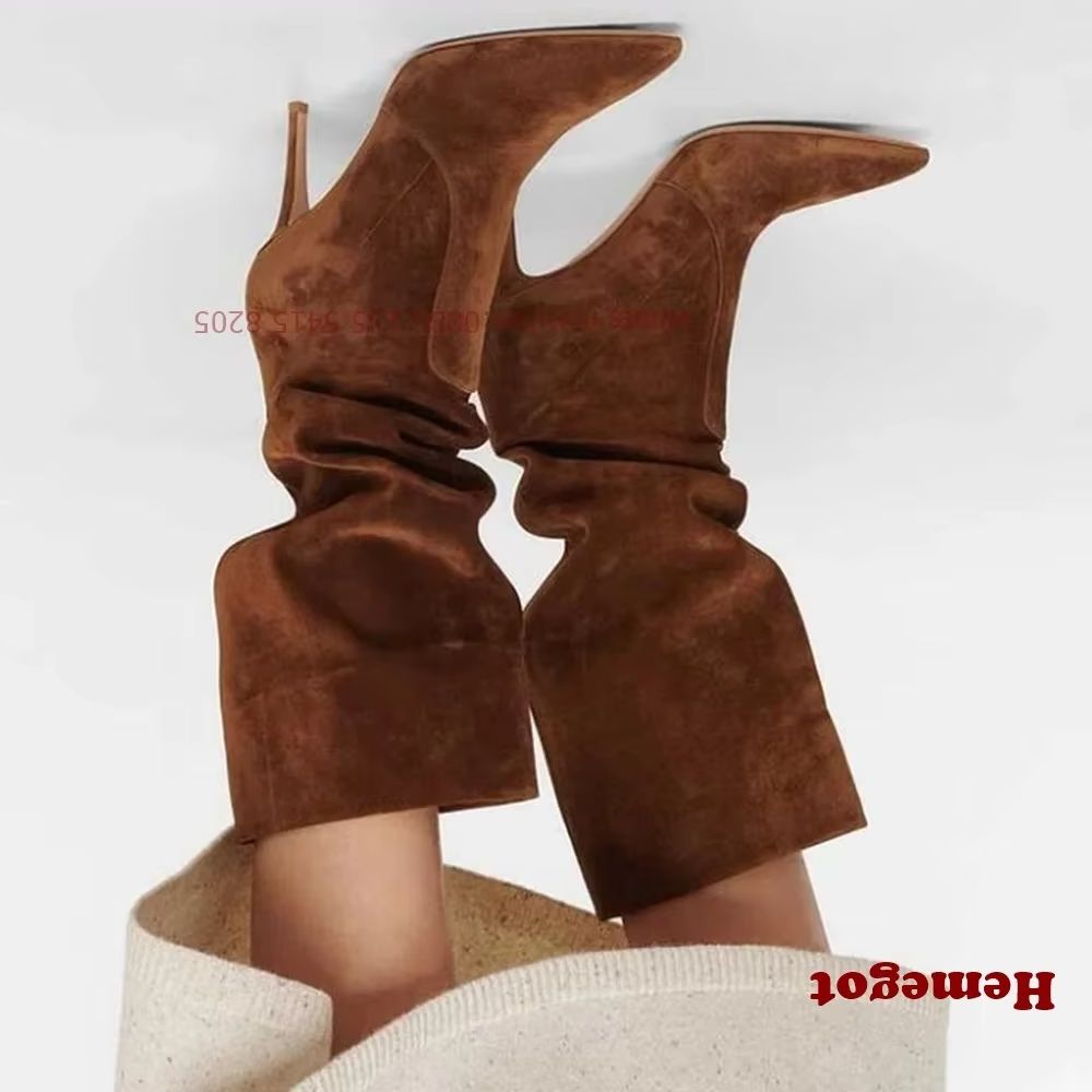 Women'S Shoes Vegan - Bottes marron à bout pointu pour