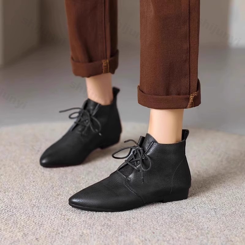 Women'S Shoes Trending 2025 - Femmes bottes courtes 2025 cuir nouvelles