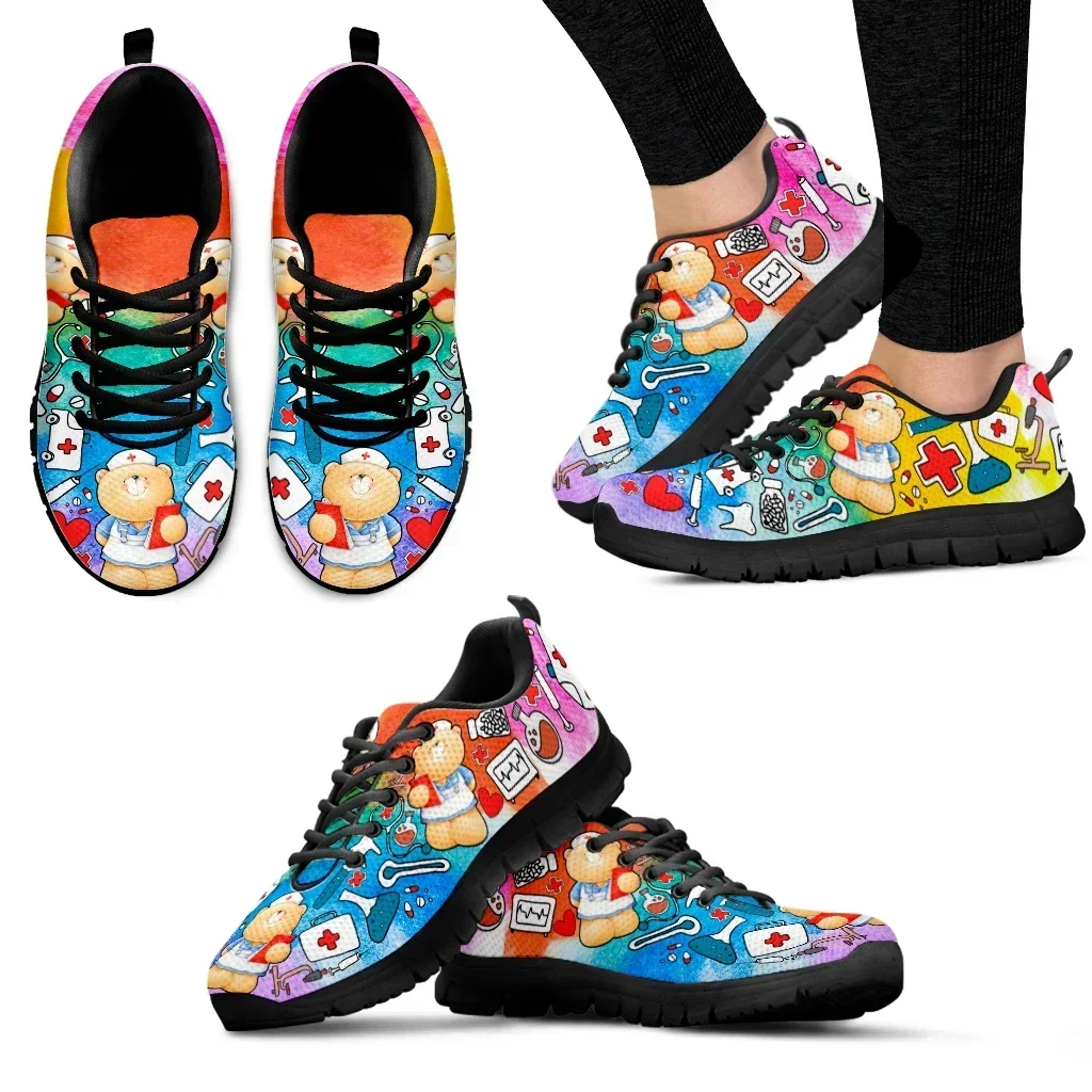 Women'S Shoes Nursing - Chaussures d'infirmière motif ours mignon, chaussures