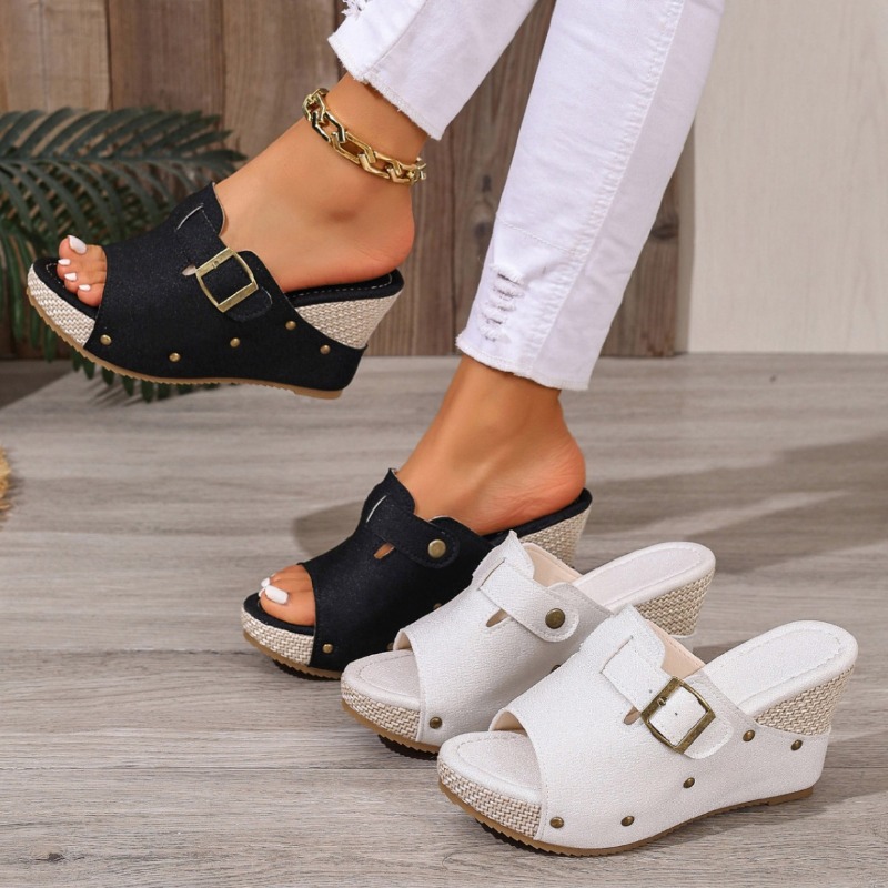 Espadrille Wedge Shoes - Espadrilles d'été compensées pour femme, mules