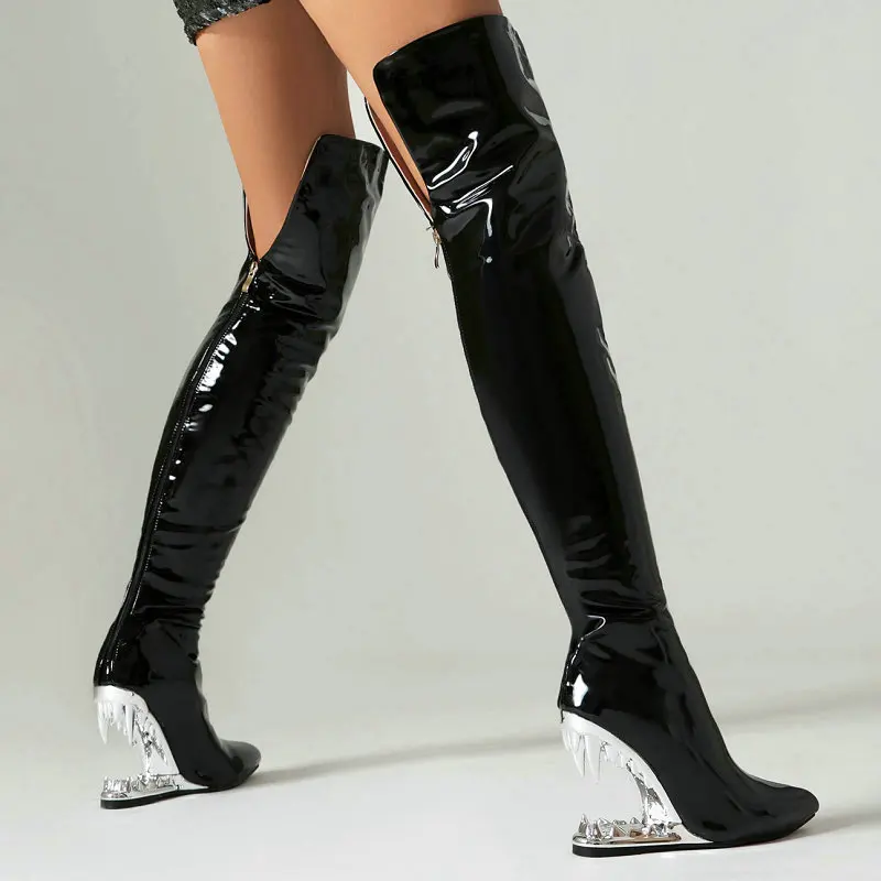 Women'S Shoes Extra Wide - Tigre Dents Requin Bouche Dent Talons