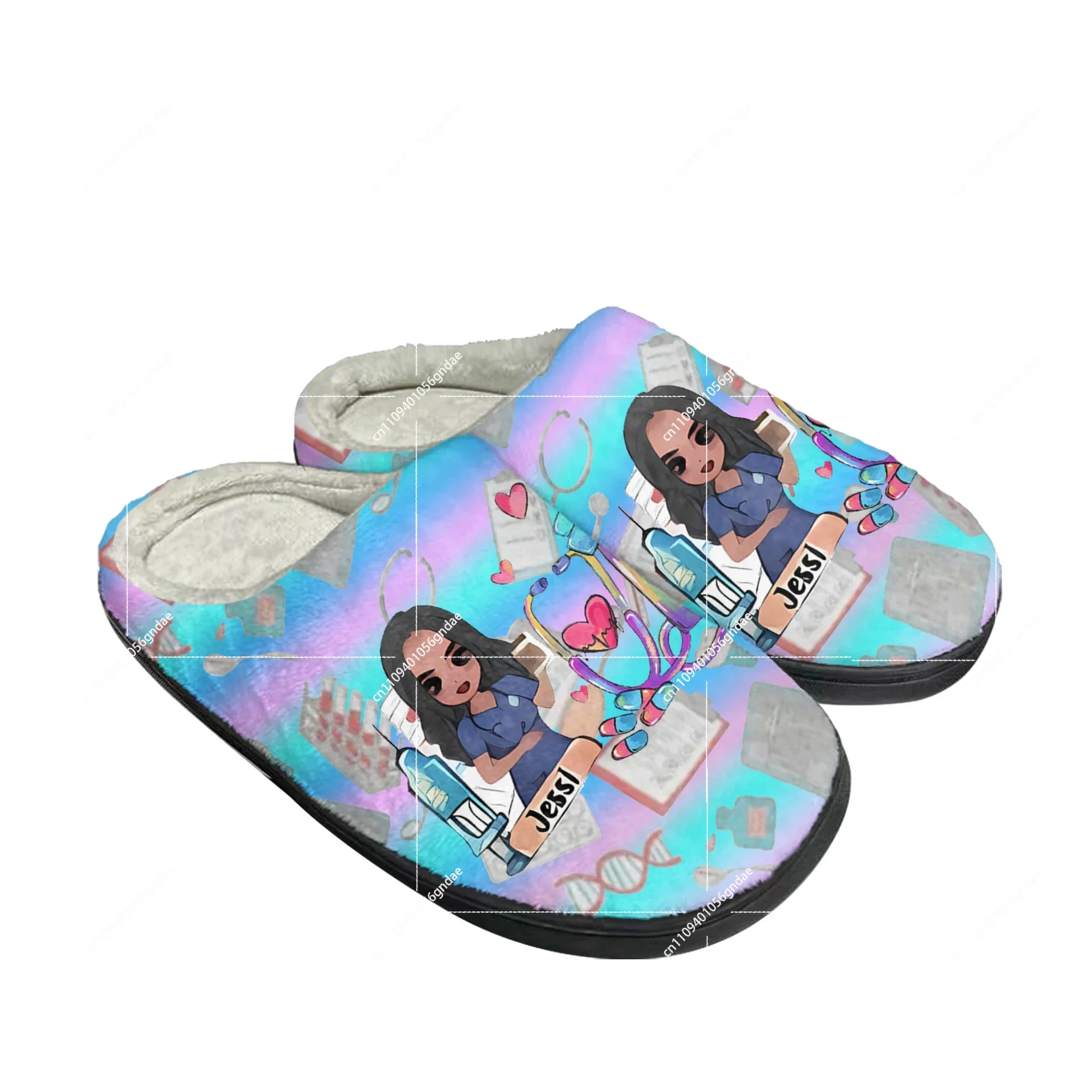 Women'S Shoes Nursing - Pantoufles en coton à motif infirmière