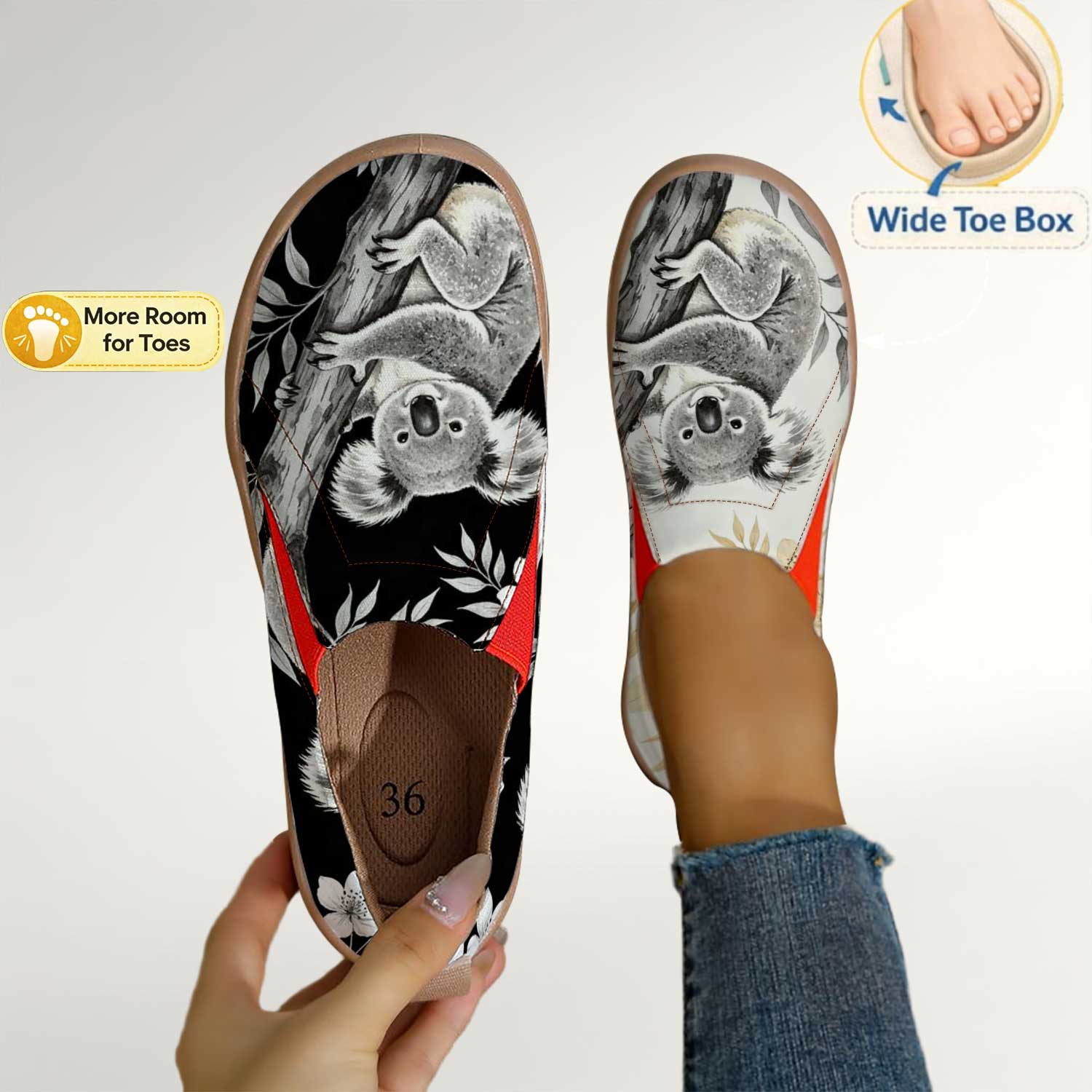 Women'S Shoes For Wide Feet - Chaussures à enfiler pour femmes avec