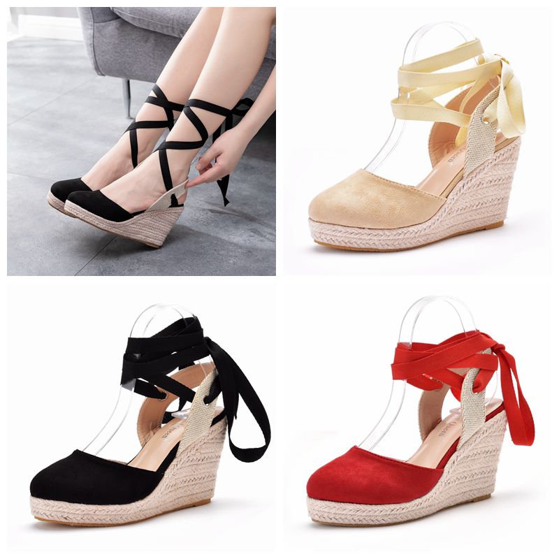 Espadrille Wedge Shoes - Sandales compensées à plateforme pour femmes,
