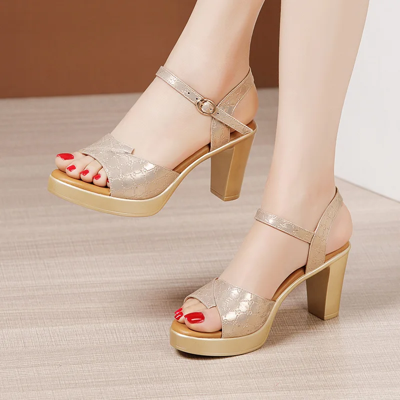 Block Heel Ankle Boots - Sandales à talons carrés épais et