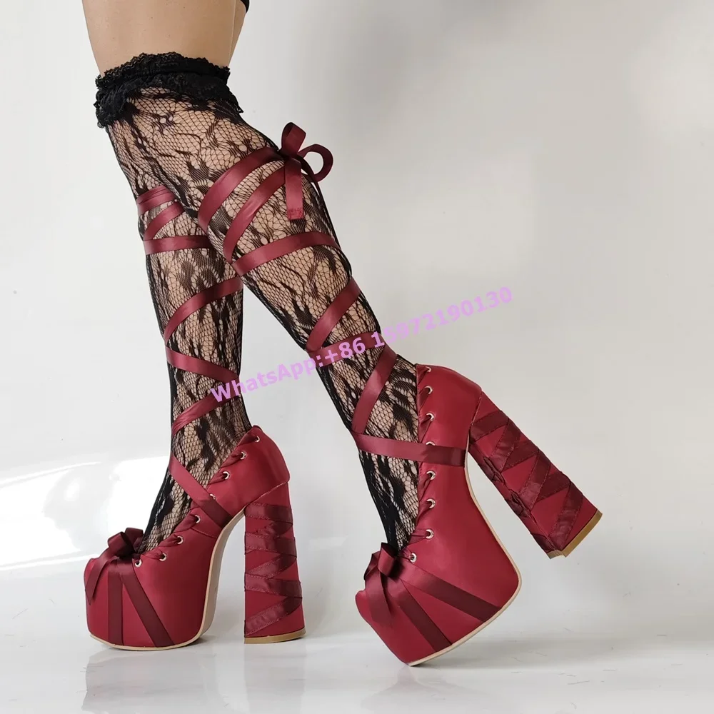 Escarpins à plateforme en ruba - Ribbon Tie Heel avis et prix