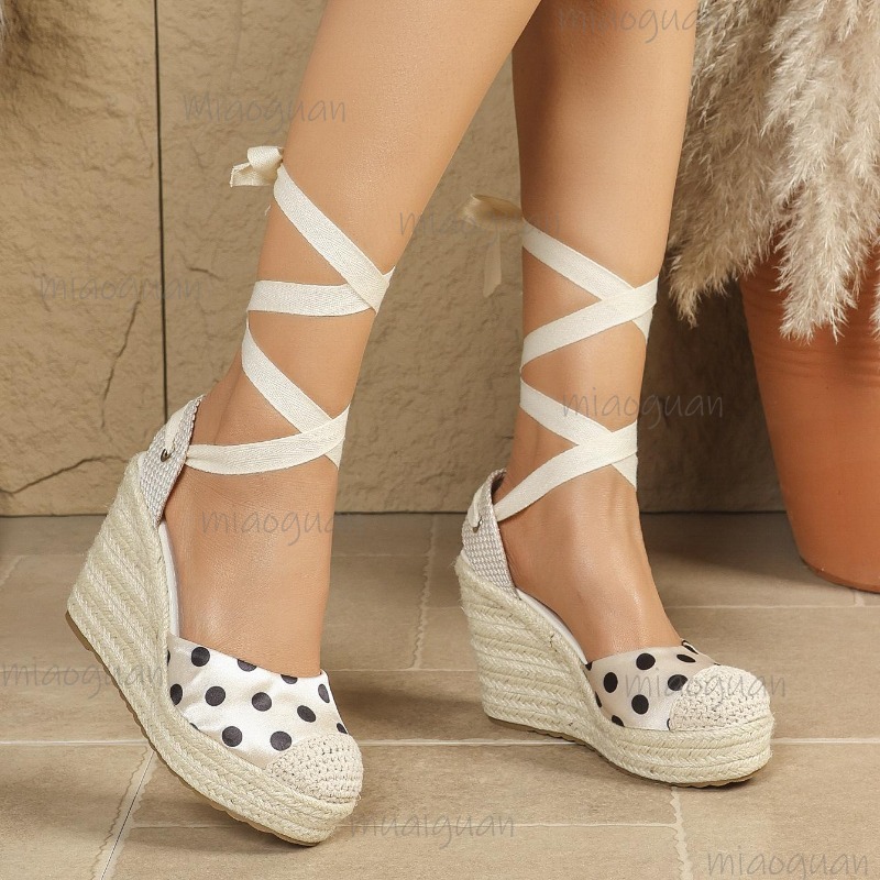 Nouvelles sandales compensées  - Ribbon Tie Heel avis et prix