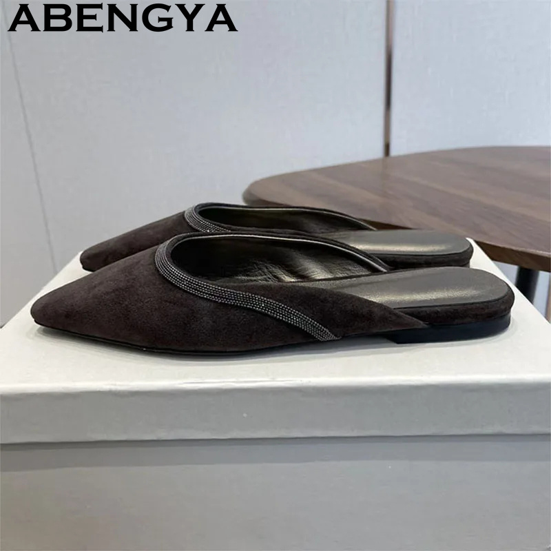 Pantoufles plates à bout point - Women Shoes For Walking avis et prix