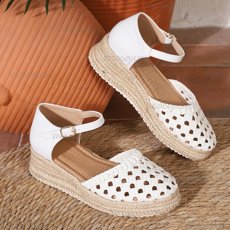 Sandales compensées bohèmes po - Espadrille Wedge Shoes avis et prix