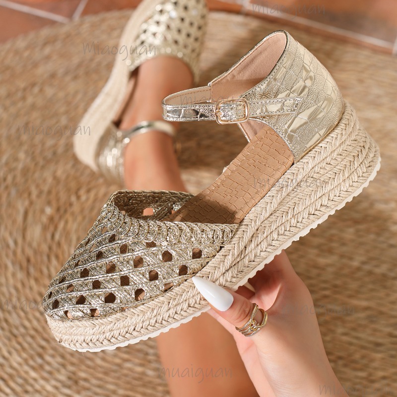 Sandales compensées bohèmes po - Espadrille Wedge Shoes avis et prix