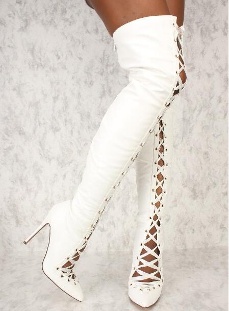 Mode femmes blanc noir solide  - Ribbon Tie Heel avis et prix