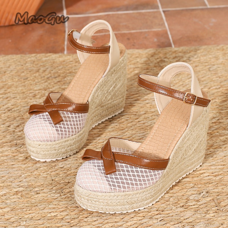 Sandales compensées en maille  - Espadrille Wedge Shoes avis et prix
