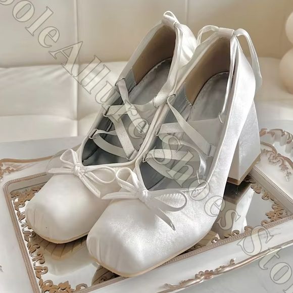 Ballerines pour femmes Y2K en  - Ribbon Tie Heel avis et prix