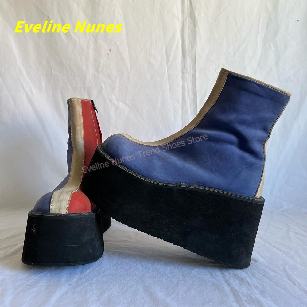 Bottines à plateforme Y2K roug - Block Heel Ankle Boots avis et prix
