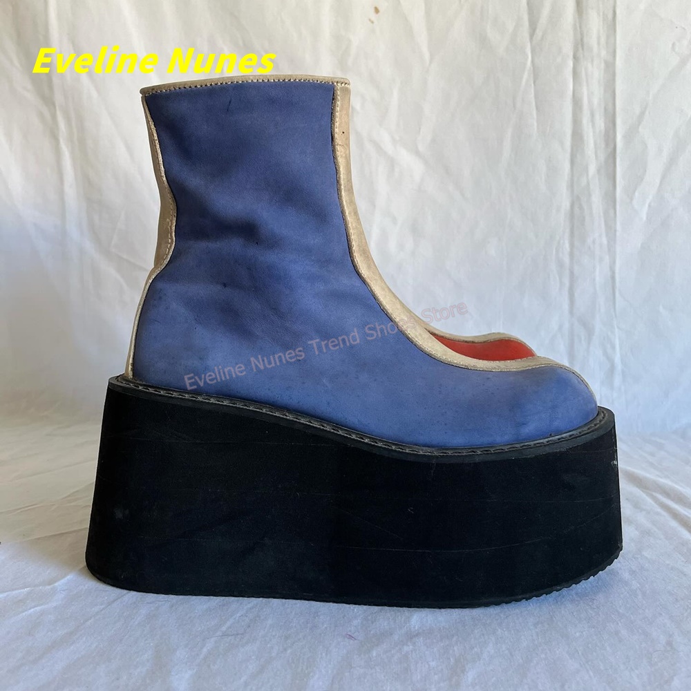 Bottines à plateforme Y2K roug - Block Heel Ankle Boots avis et prix