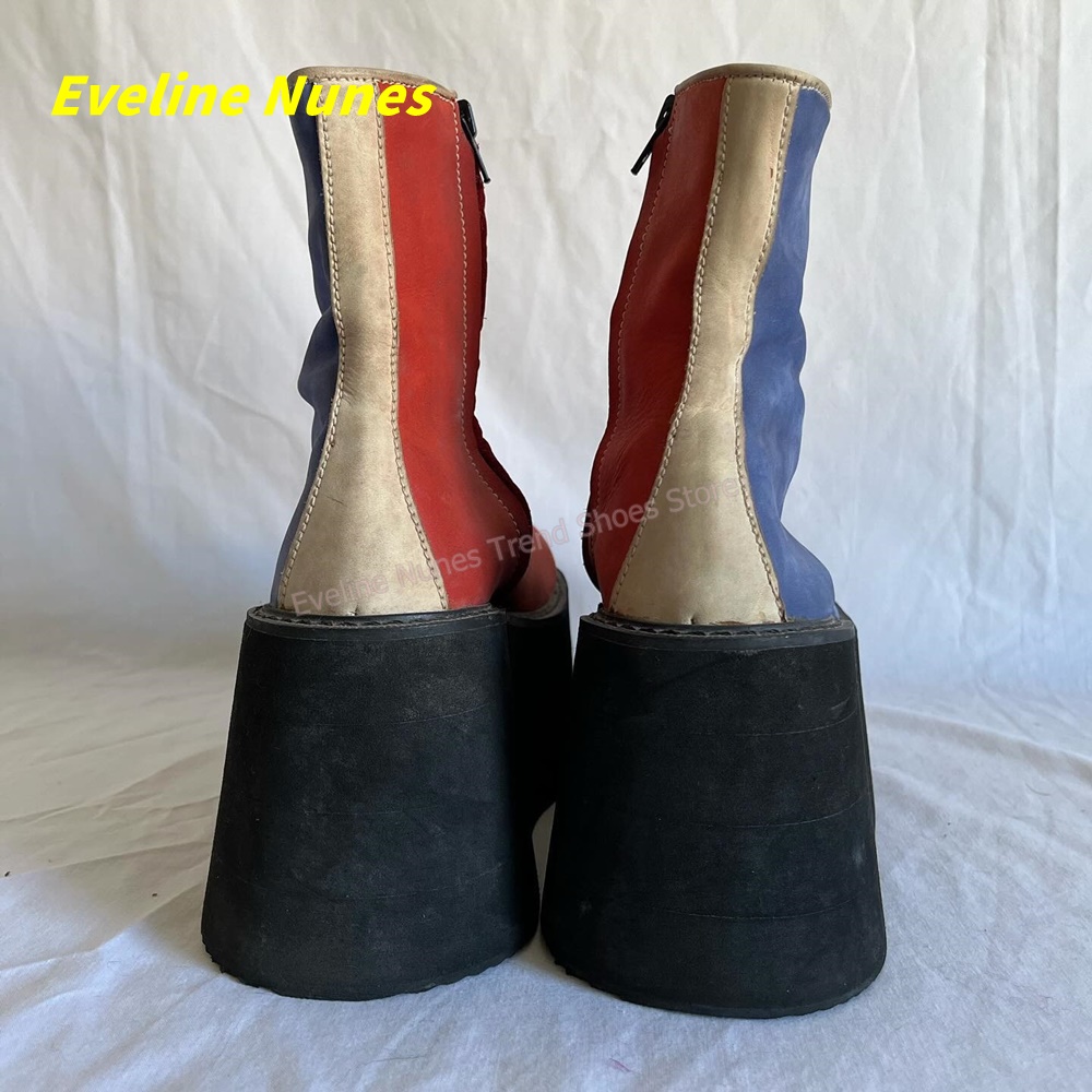 Bottines à plateforme Y2K roug - Block Heel Ankle Boots avis et prix