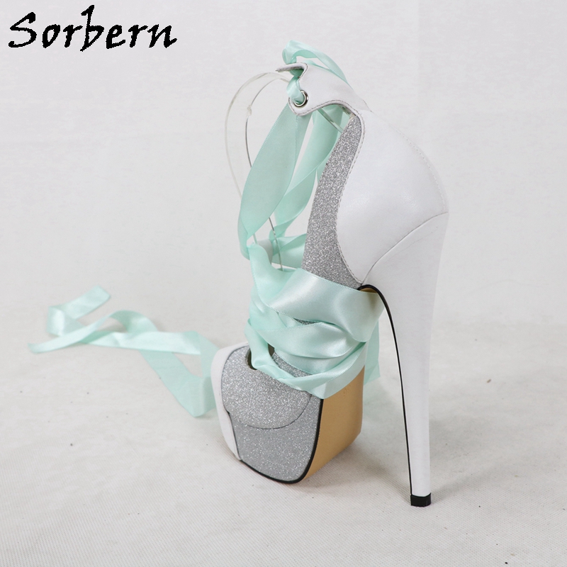 Sorbern blanc en cuir véritabl - Ribbon Tie Heel avis et prix