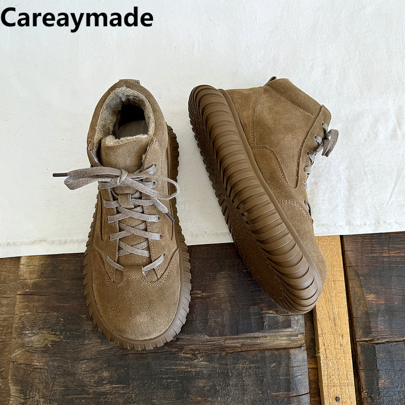 Careaymade-Bottes en cuir véri - Women'S Shoes Extra Wide avis et prix