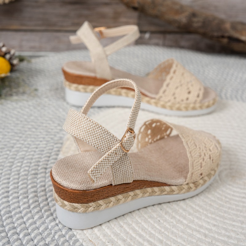 Sandales compensées en dentell - Espadrille Wedge Shoes avis et prix