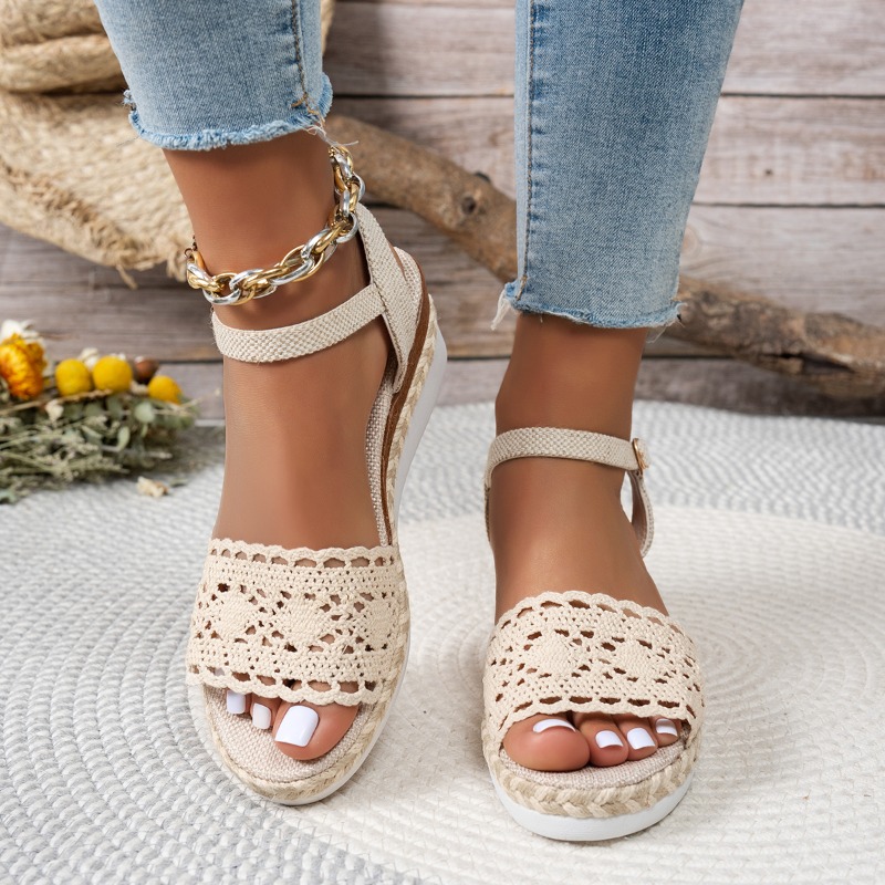 Sandales compensées en dentell - Espadrille Wedge Shoes avis et prix