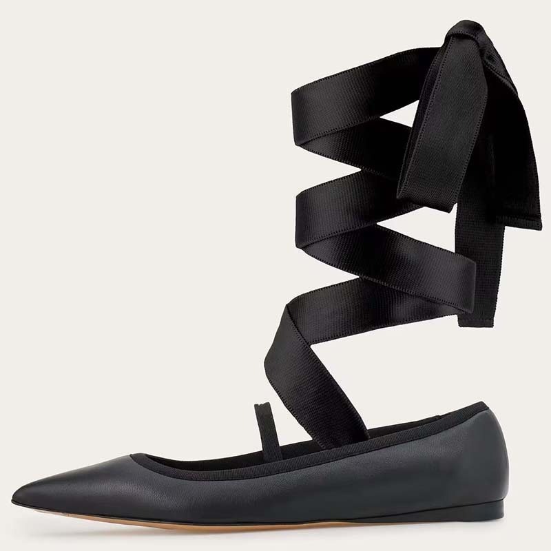 Femmes Ballet chaussures plate - Ribbon Tie Heel avis et prix