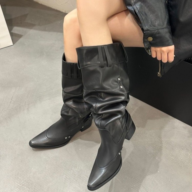 Bottes simples enveloppées pou - Block Heel Ankle Boots avis et prix