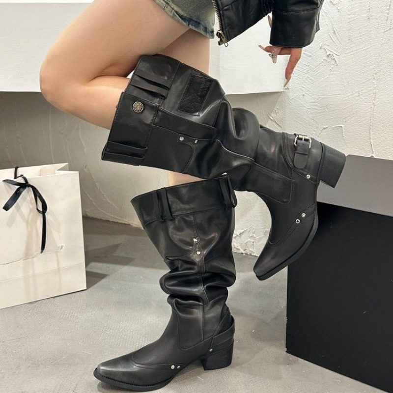 Bottes simples enveloppées pou - Block Heel Ankle Boots avis et prix