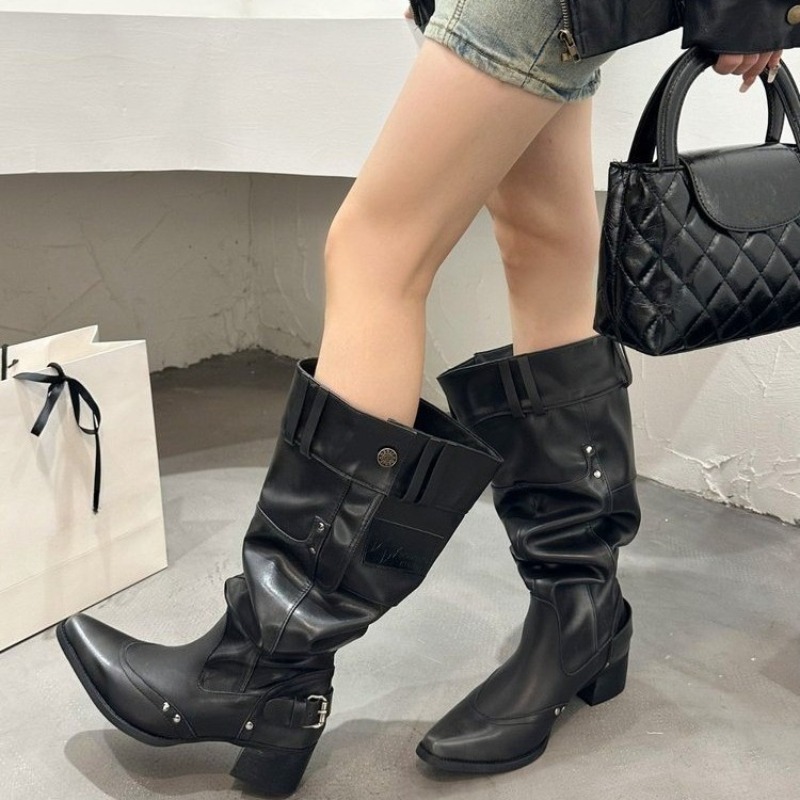 Bottes simples enveloppées pou - Block Heel Ankle Boots avis et prix