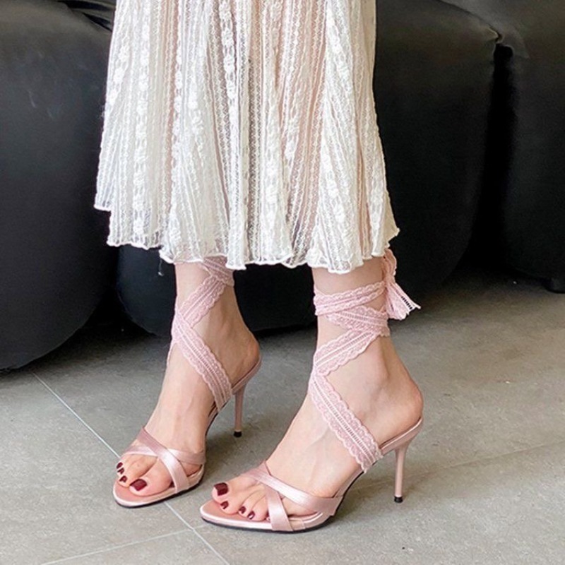 Sandales élégantes à talons ha - Ribbon Tie Heel avis et prix