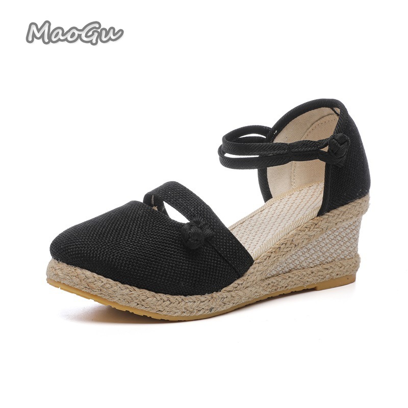 Sandales compensées en lin pou - Espadrille Wedge Shoes avis et prix