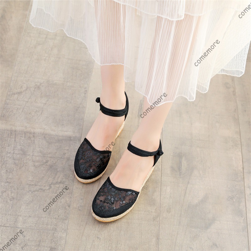Sandales compensées en dentell - Espadrille Wedge Shoes avis et prix