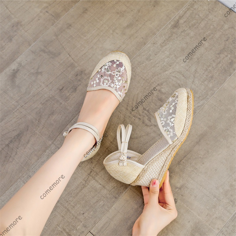 Sandales compensées en dentell - Espadrille Wedge Shoes avis et prix