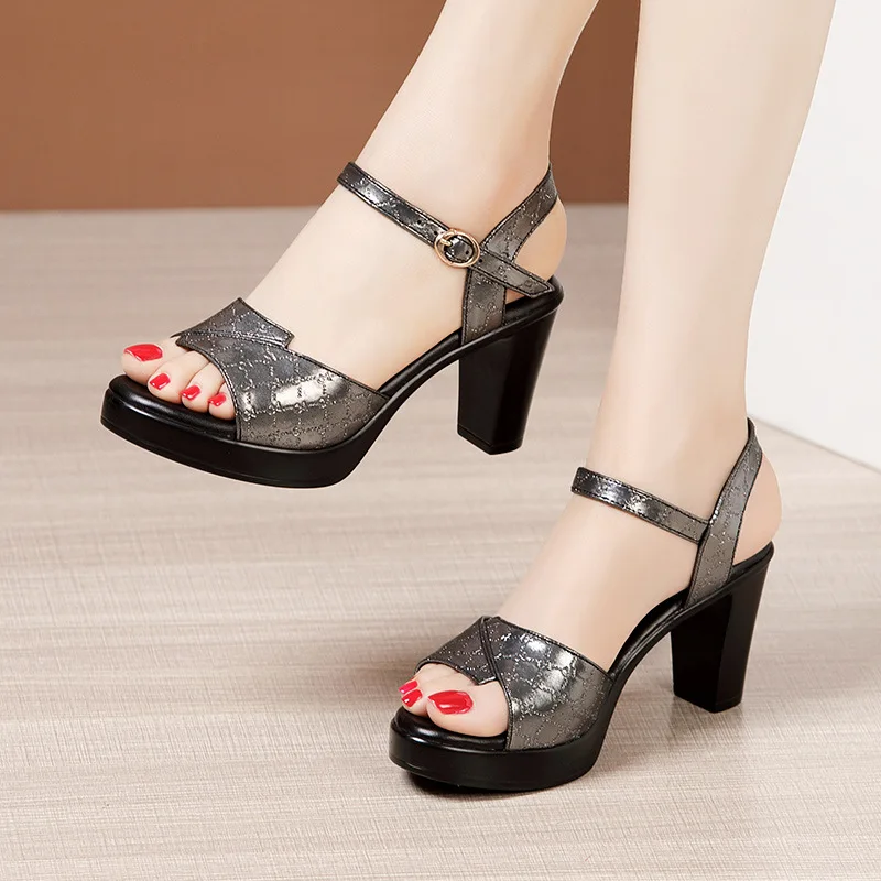 Sandales à talons carrés épais - Block Heel Ankle Boots avis et prix