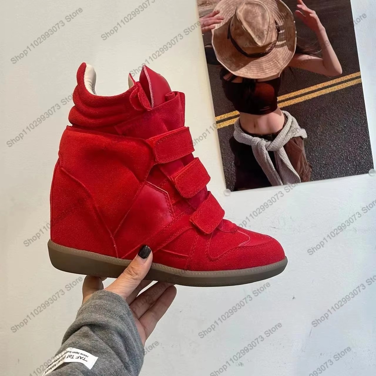 Baskets montantes à talon comp - Women Shoes For Walking avis et prix